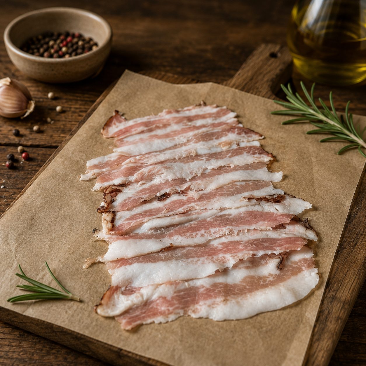 Guanciale vytinta kiaulienos pažandė